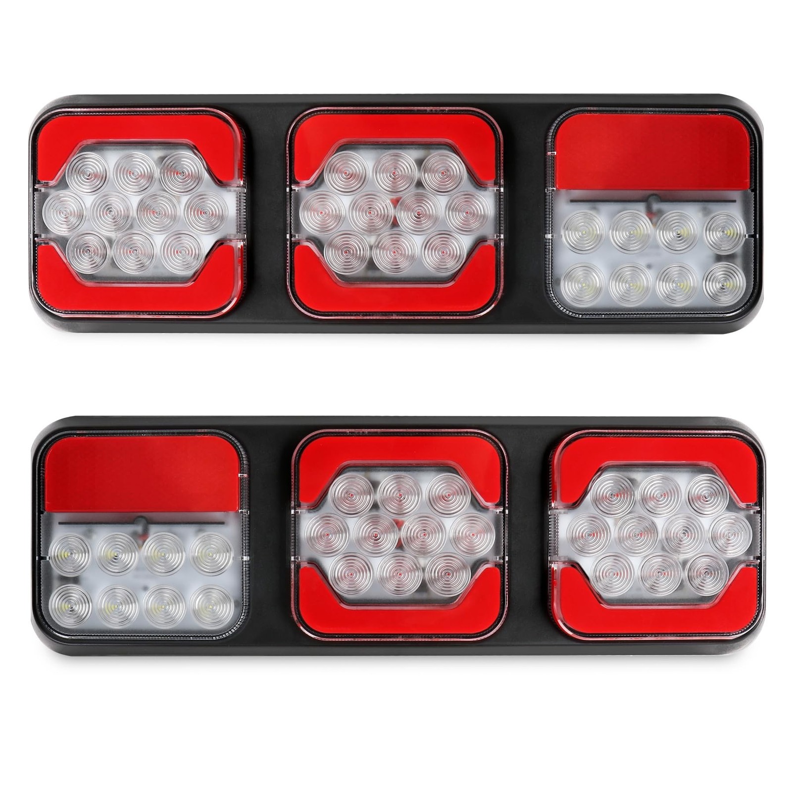 Camper RV Tail Lights Trailer Triple Leds Tail Clearance Rectangle Stop Brake...