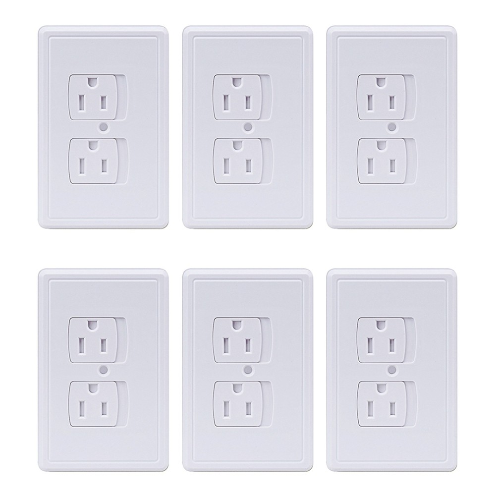 6-Pack Safety Self-Closing Outlet Covers, Wall Socket Plate Automatic8286