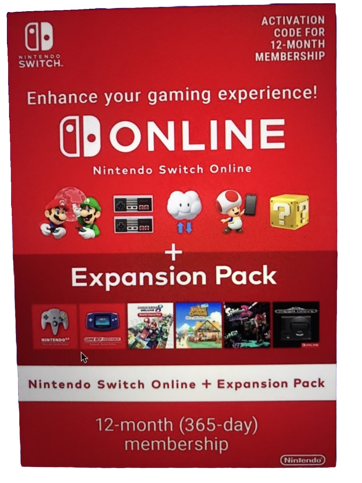 12 Months Nintendo Switch Online Membership + Expansion Pack  Eshop Key  USA