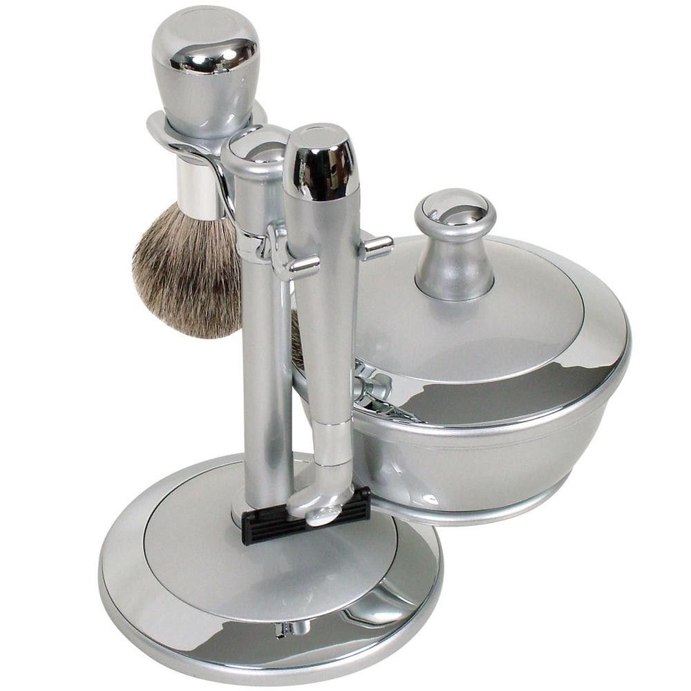 Comoy WG Mak3 Shave Set with Bowl (Silver)