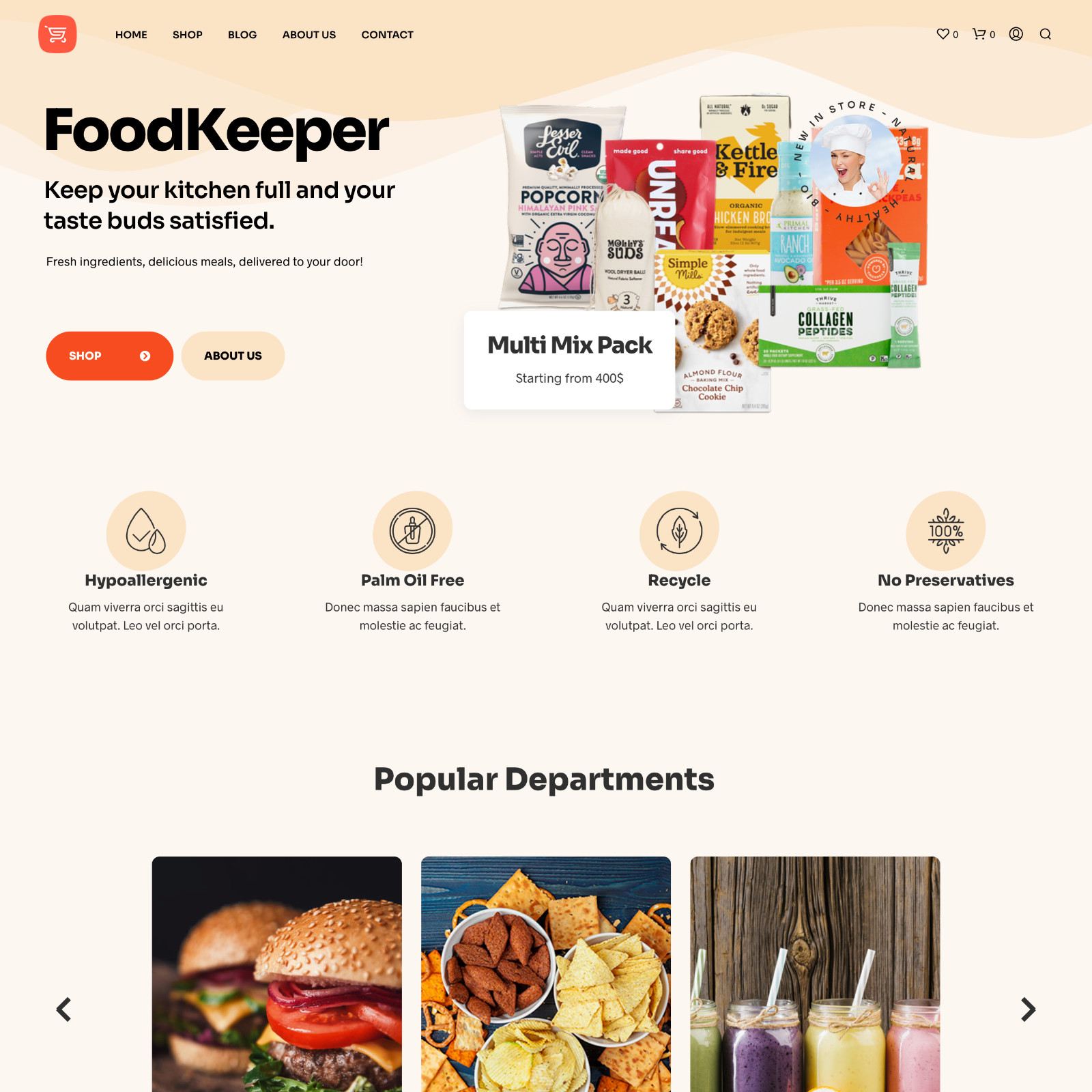 Food Shop Website Design for Sale + FREE VPS Web Hosting