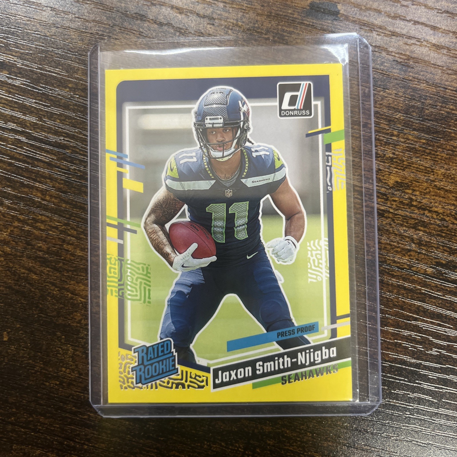 2023 Panini Donruss Rated Rookie Jaxon Smith-Njigba #390 Press Proof Yellow (RC)