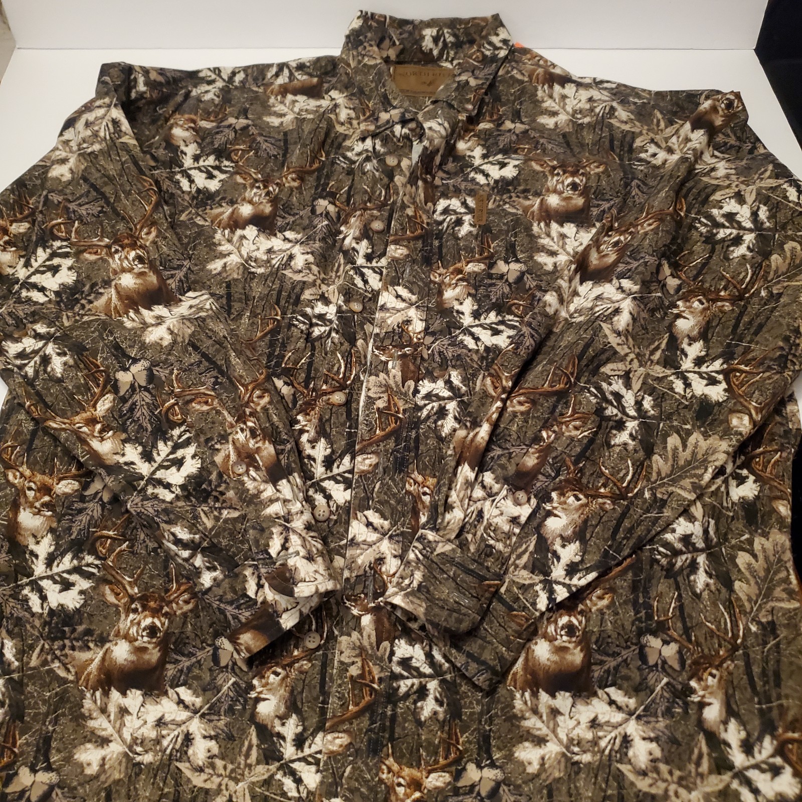 North River Men's Camouflage Button-Front Cotton Hunting Shirt Long Sleeve Large