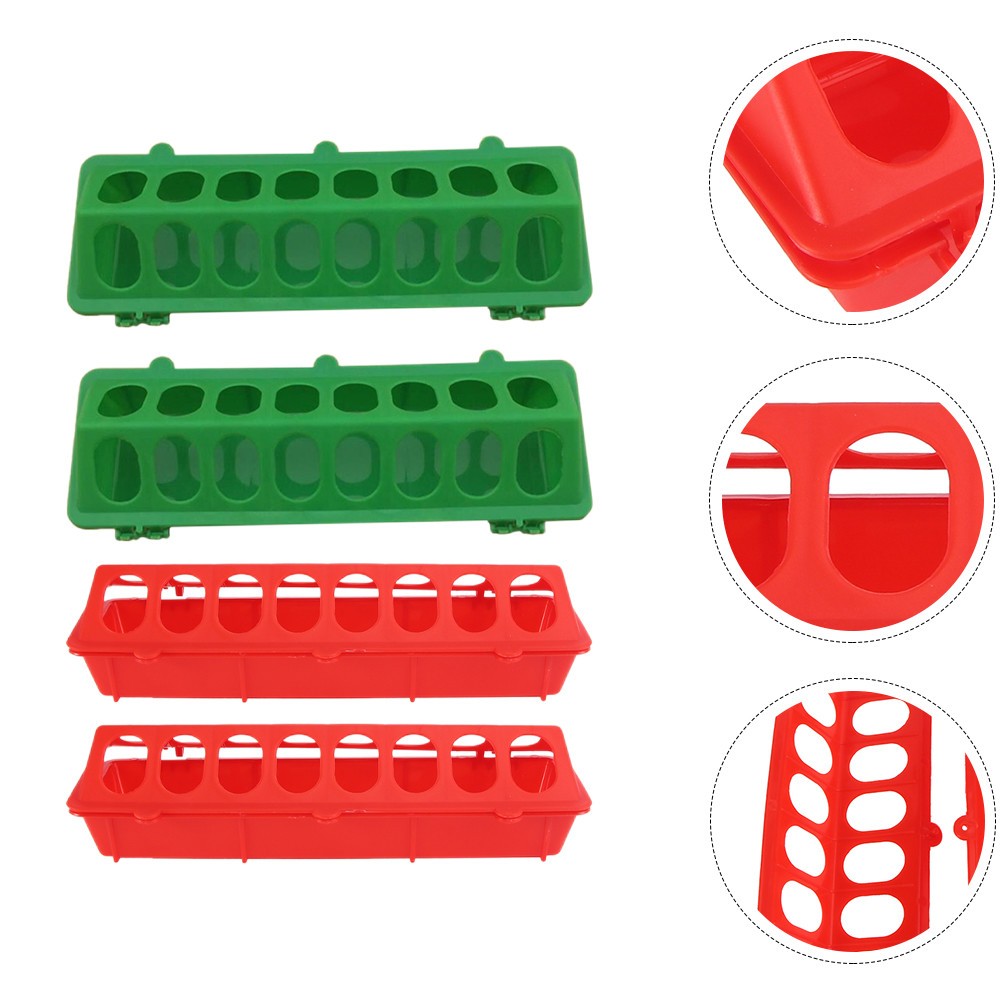 4 Pcs Plastic Bird Feeders Multi Function Chicken Chick Feeding Trough
