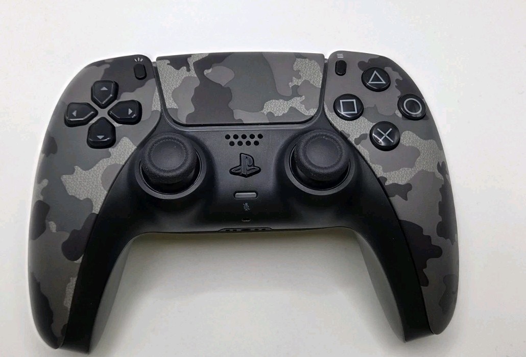 PS5 DualSense Controller With Upgraded TMR Joysticks  Gray Camouflage