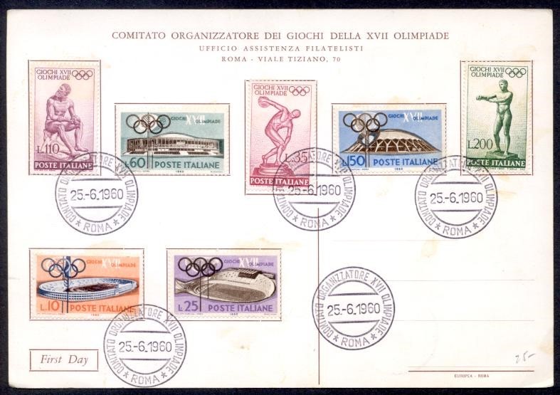 ITALY 1960 OLYMPICS OFFICIAL FIRST DAY PC