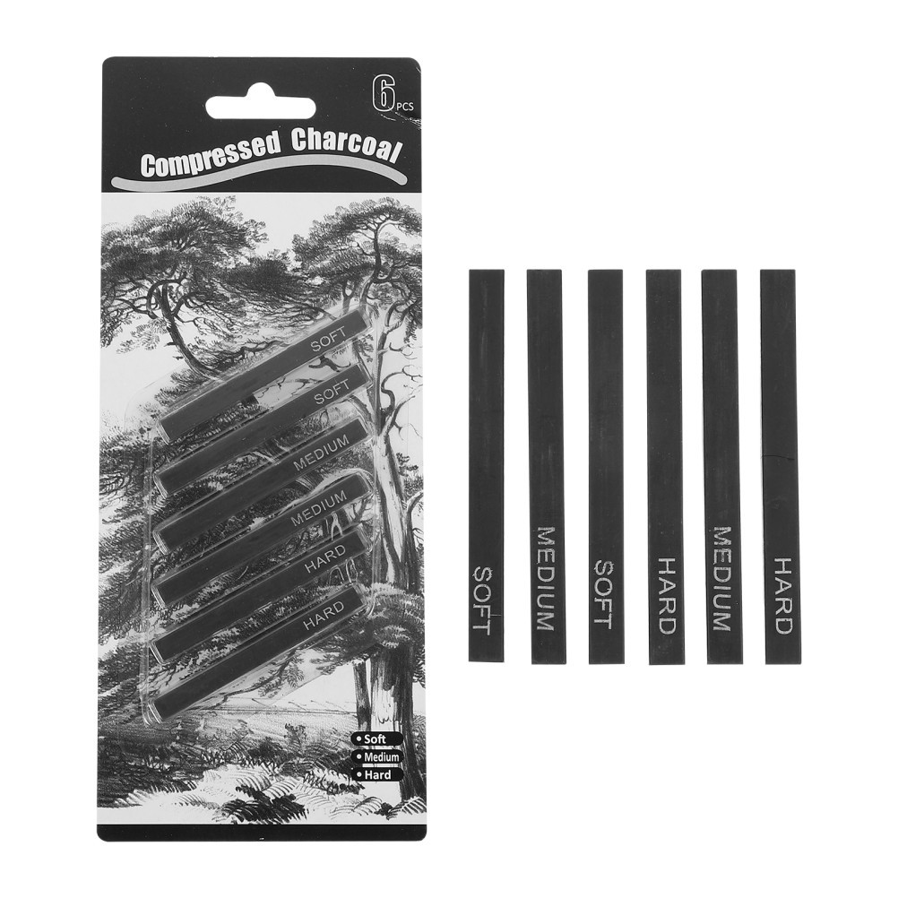  6Pcs Charcoal Sticks Painting Shading Sticks Sketch Charcoal Sticks Painter