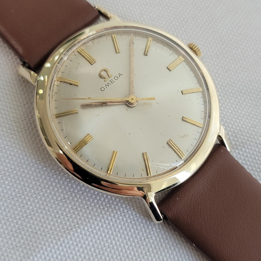 Omega 14k Solid Gold Cal 600 Mens 33mm Manual Wind 1960s Dress Watch RA667