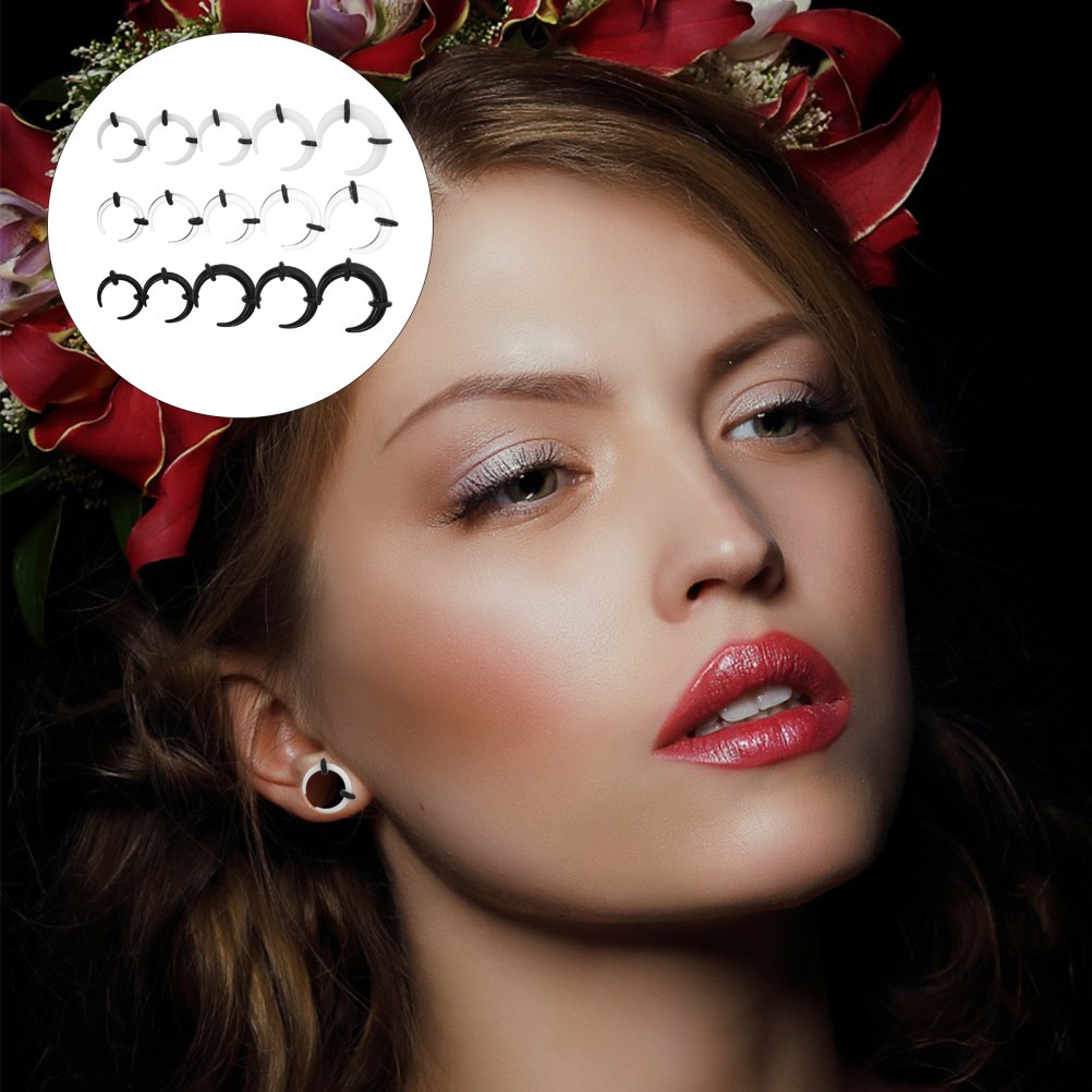15 Pcs Septum Pincher Acrylic Horseshoe for Nose Ear Septum Stretching