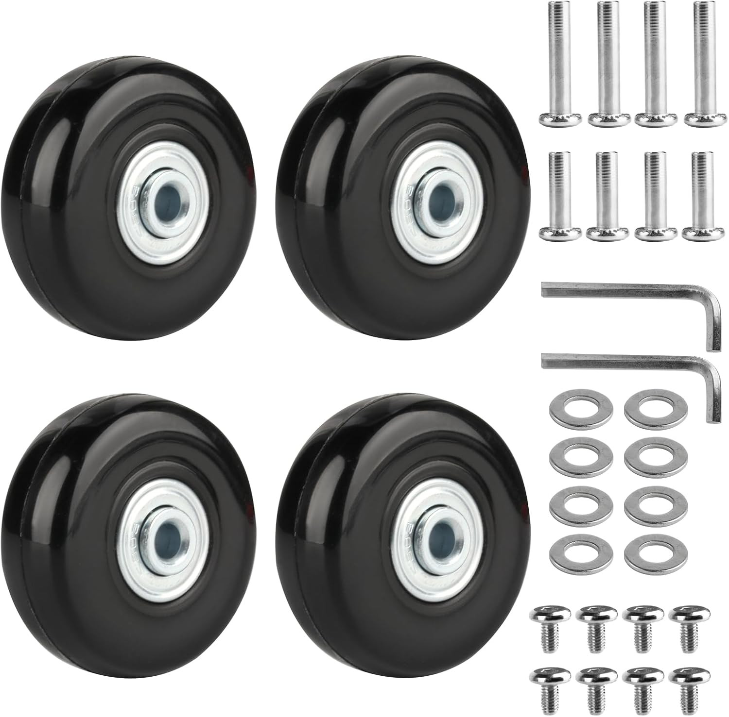 4-Pack Luggage Replacement Wheels, 50x18mm Rubber Repair Kit for Suitcases