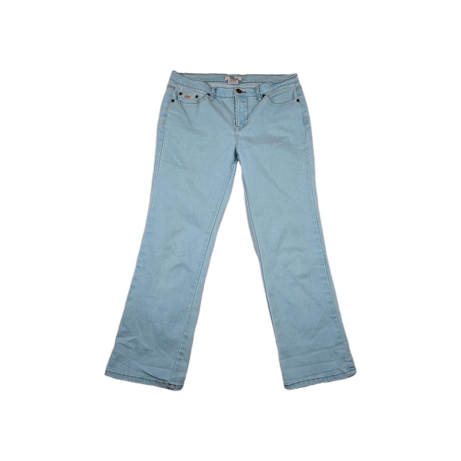 Z Cavaricci Women's Size 10 Powder Blue Denim Jeans Y2K Embroidered Pockets