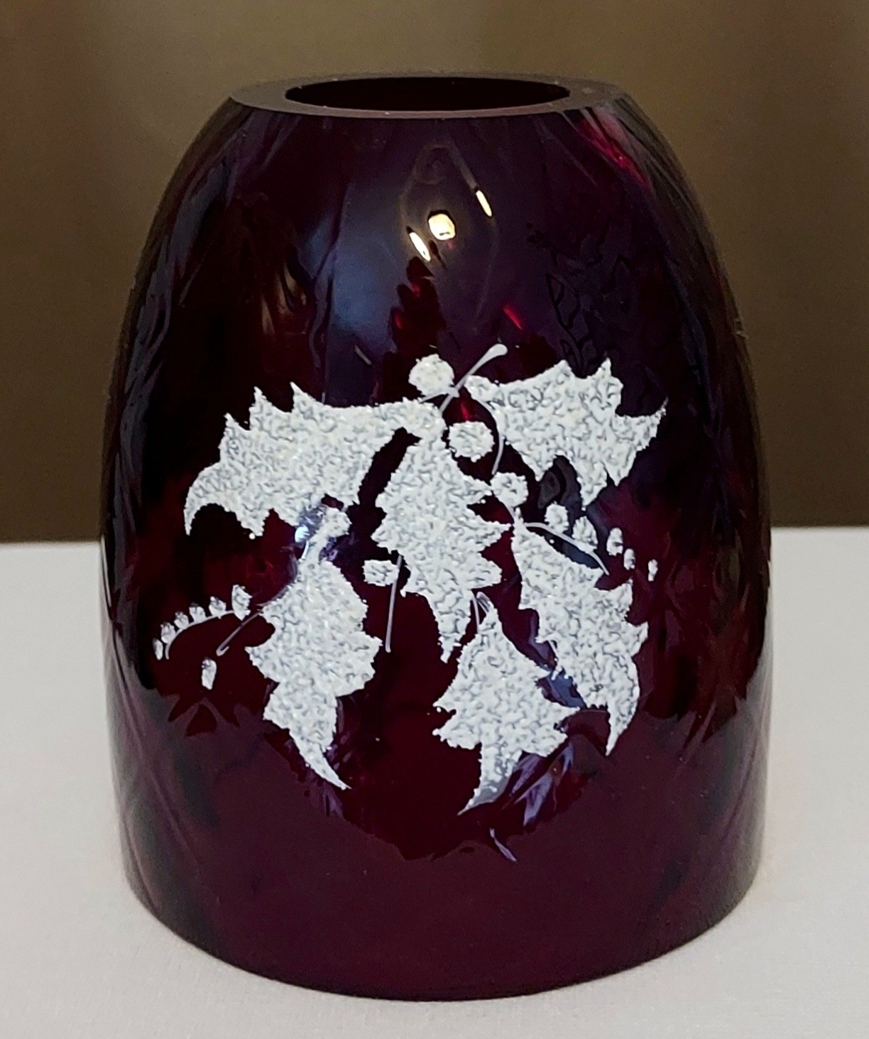 LOUISE PIPER Fenton Fairy Lamp Top Only Ruby Red HP Holly  EXCELLENT 