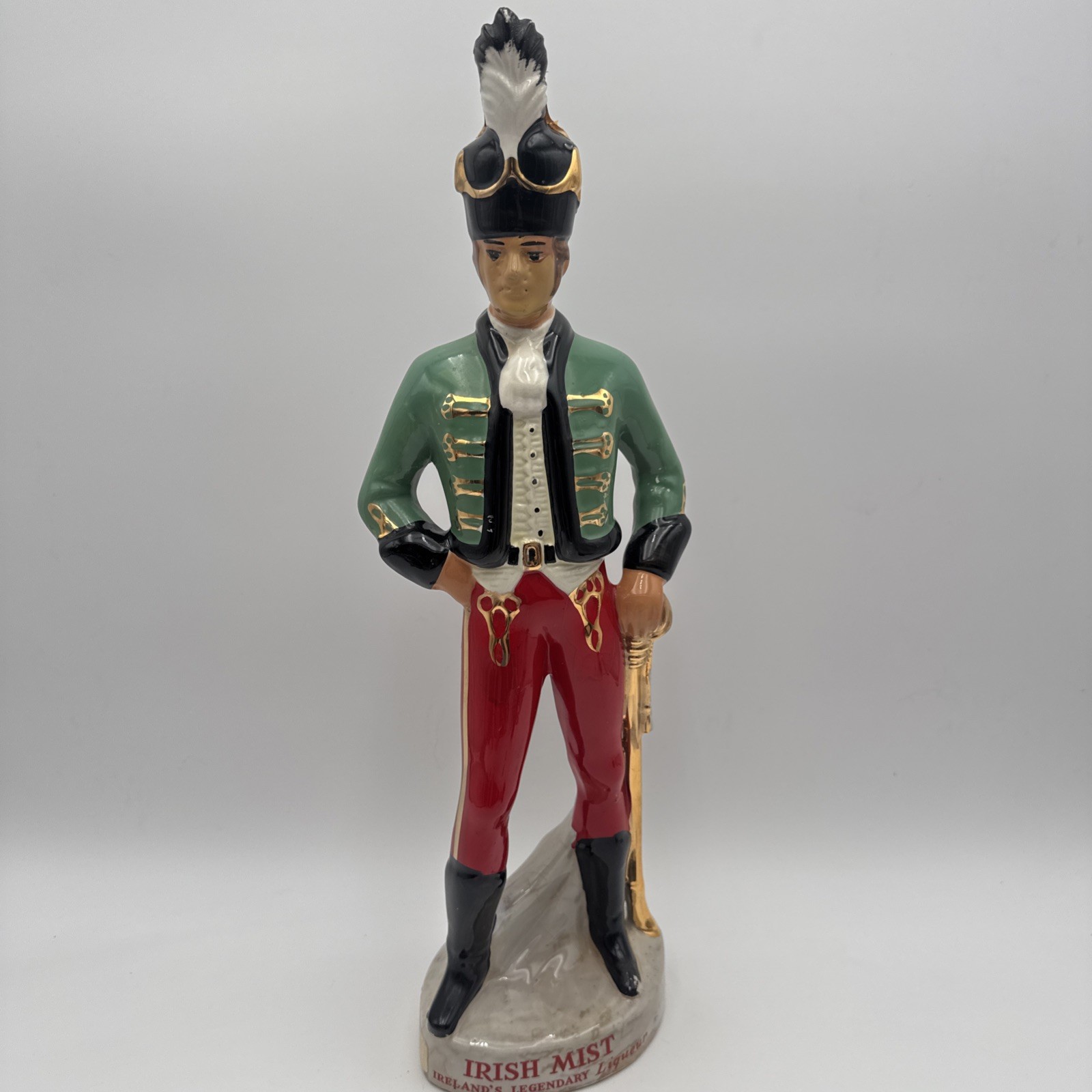Irish Mist Legendary Liqueur Decanter Soldier Decanter 18.5” 1970’s Vintage