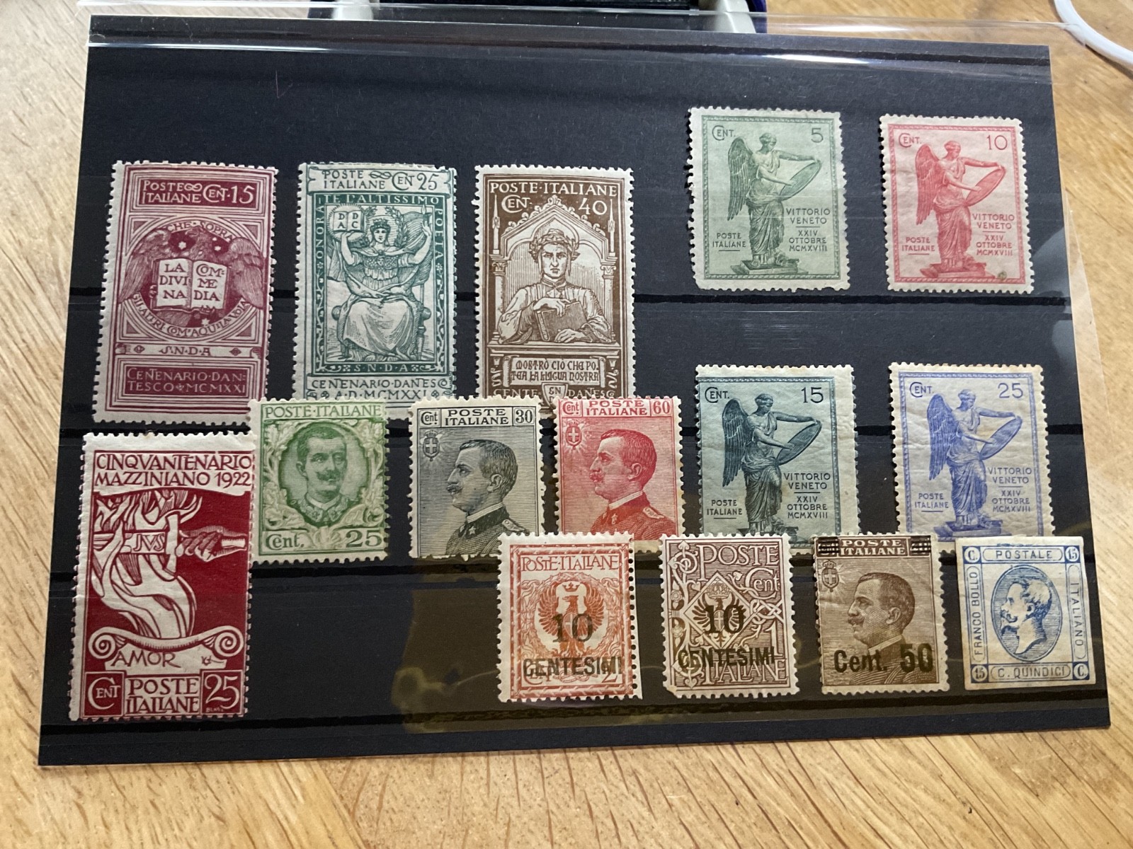 Italy  mounted mint or used stamps on 4 cards  B3083