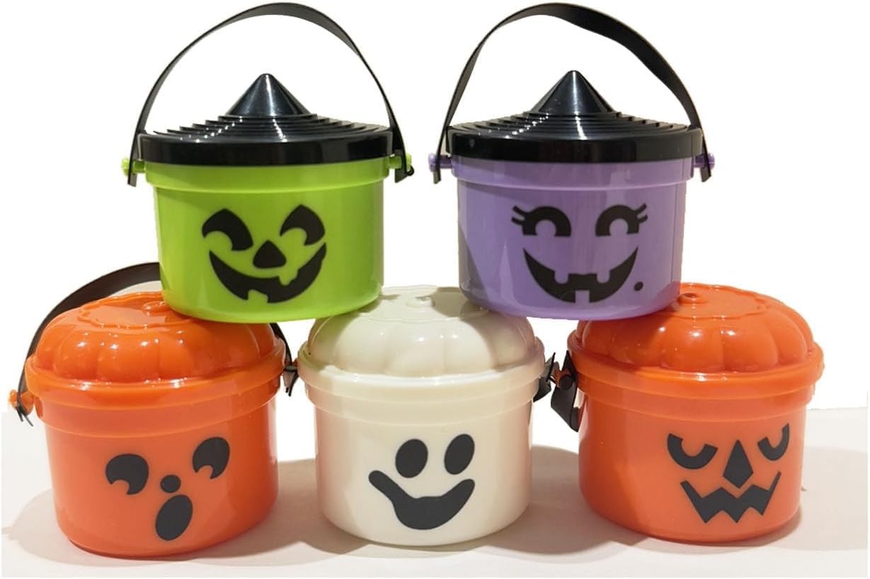 Spooky Mini Boo Bucket Figurines, Halloween One Size Fits All, Colorful 