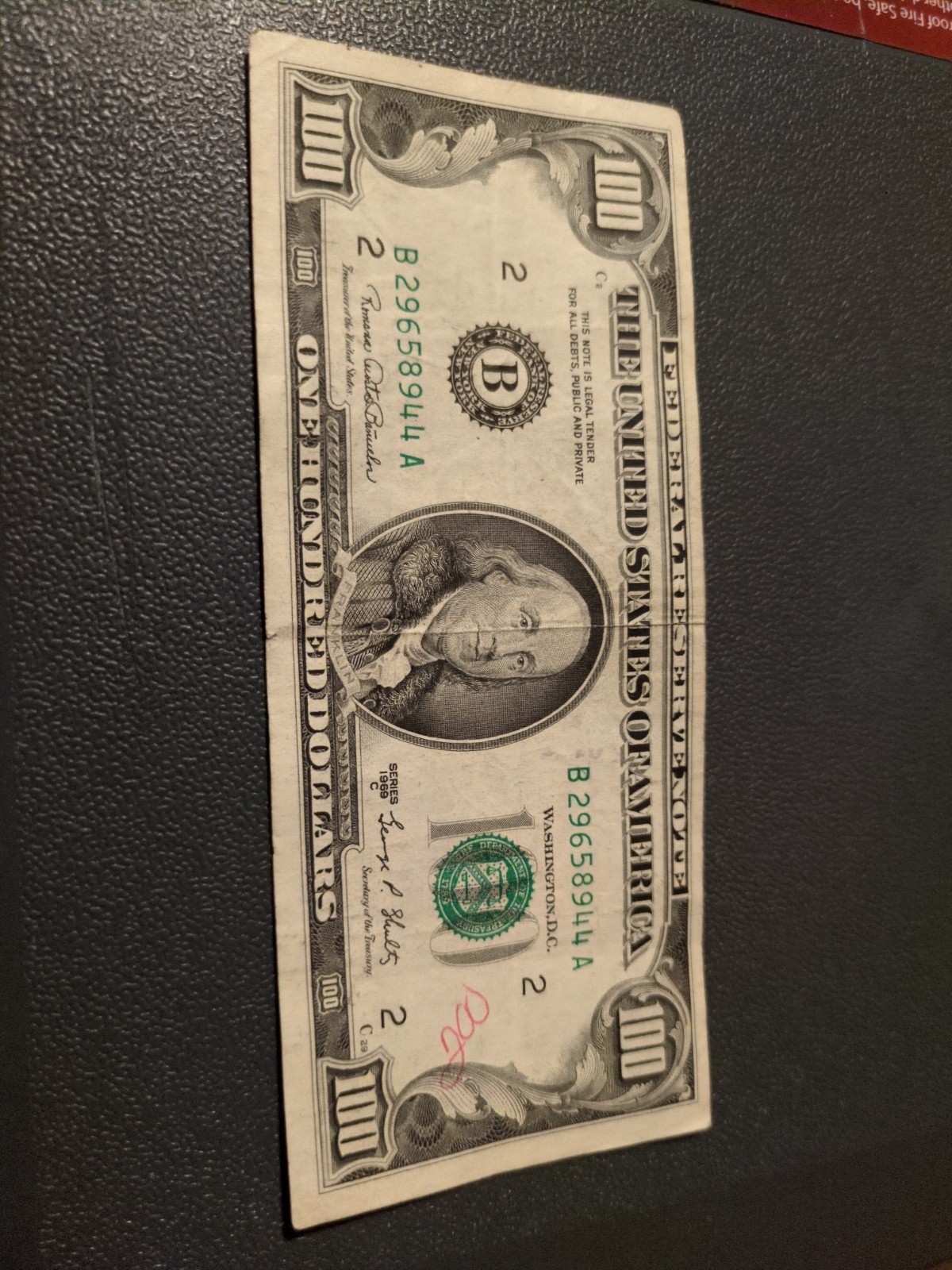 RARE 1969 Circulated $100 bill - Series 1969