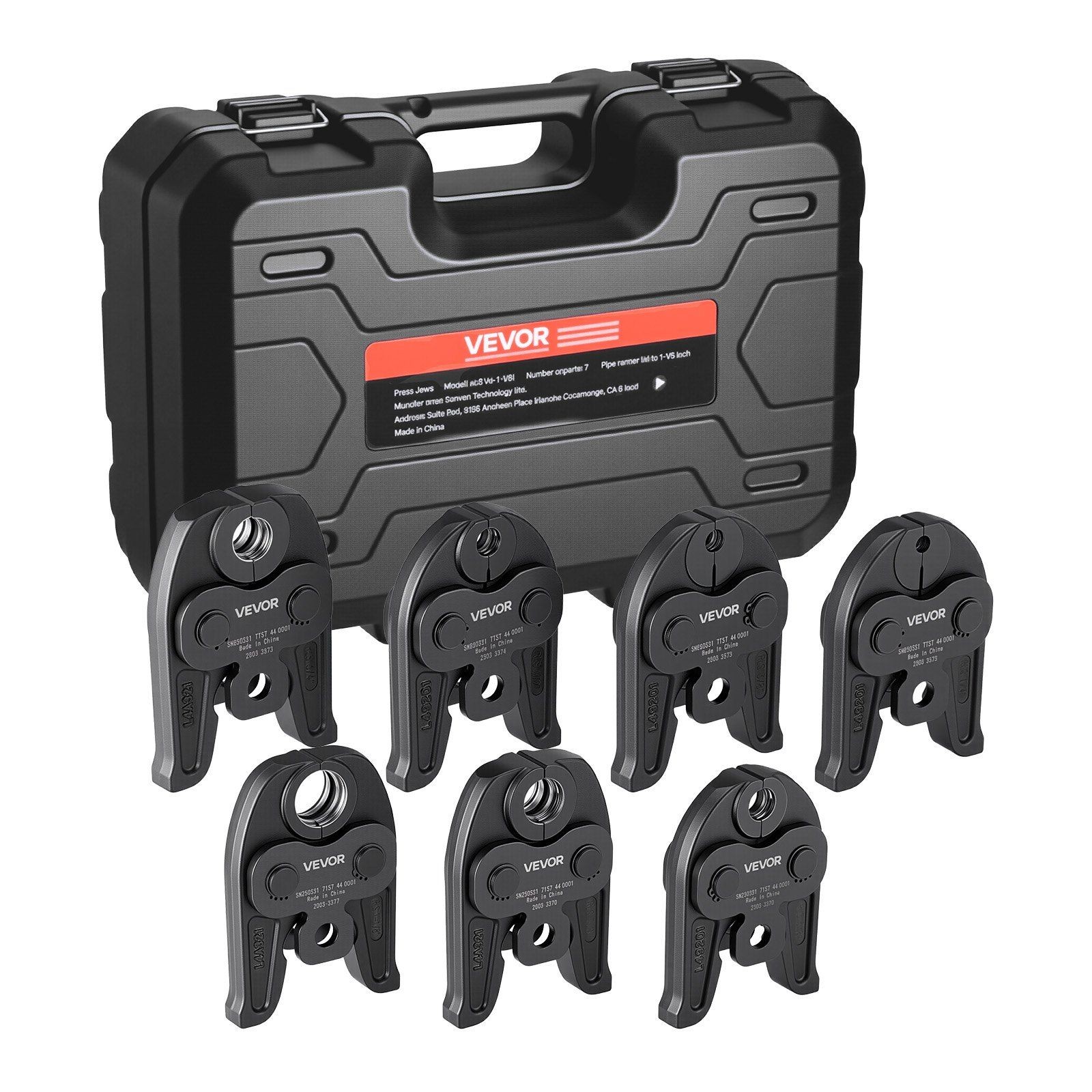 7-Piece Press Jaw Kit for RLS Copper 1/4" to 1-1/8" Durable Steel Design