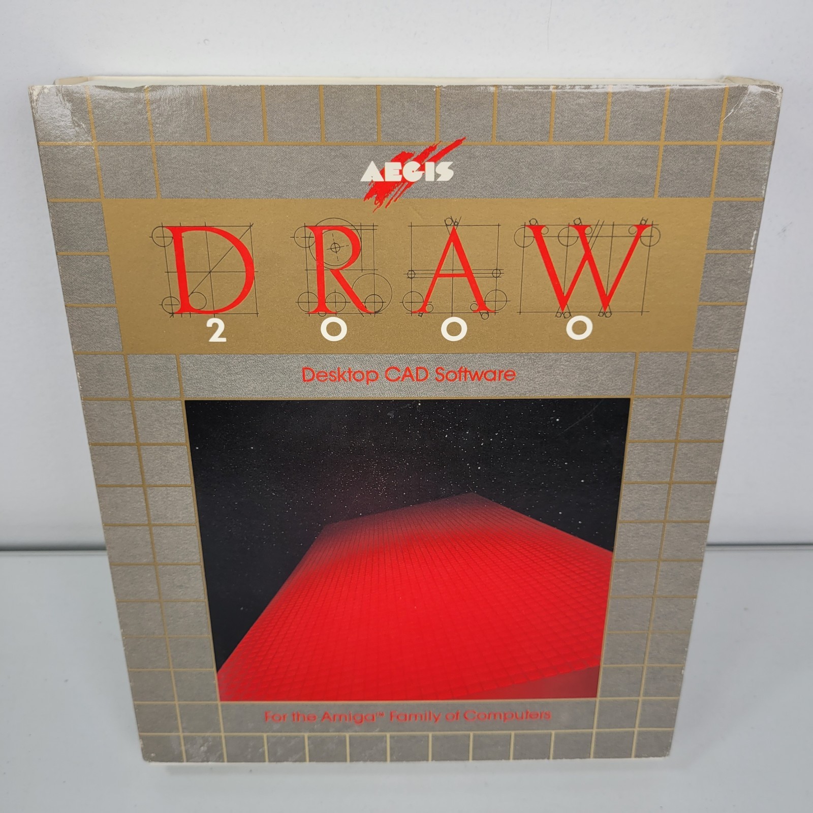 Vintage Aegis Draw 2000 Desktop CAD Software Amiga Box and Manual CIB 1988