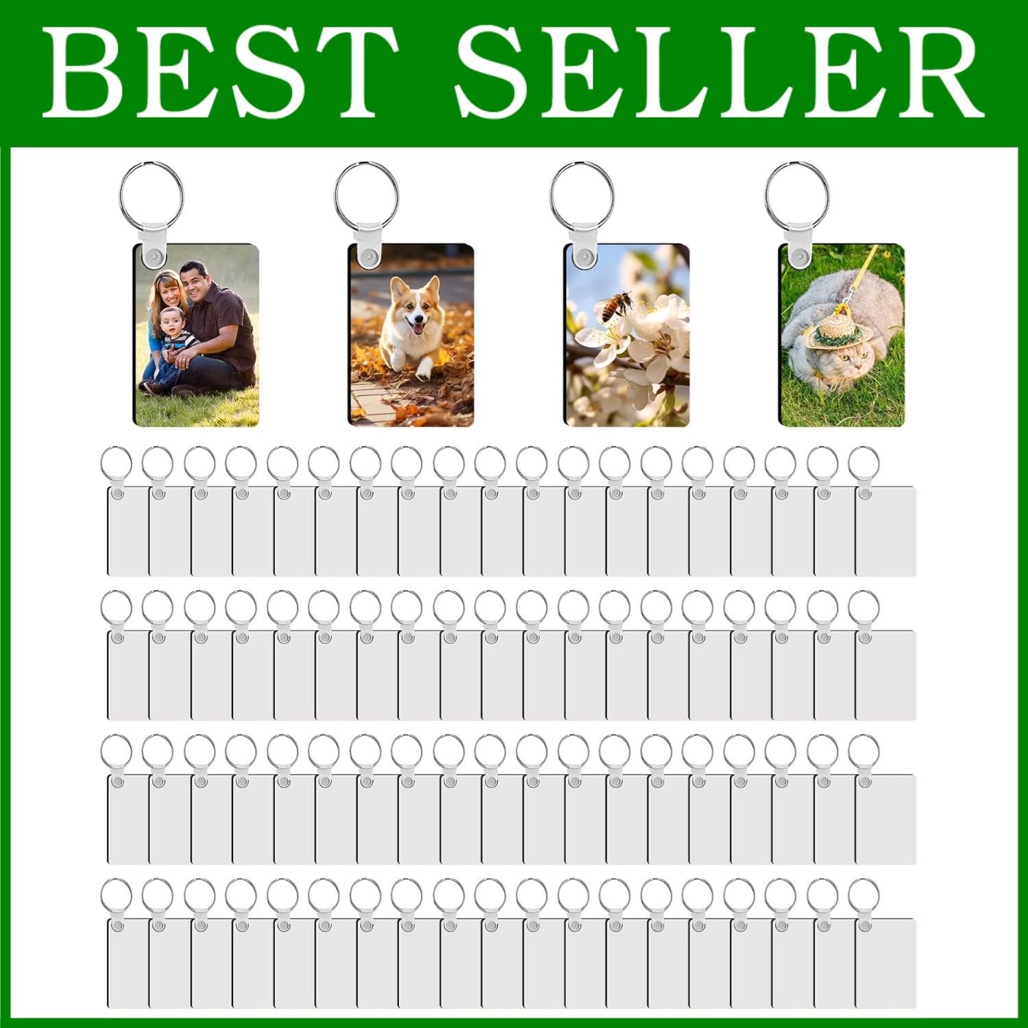 240Pcs Double Sided Sublimation Keychains Set