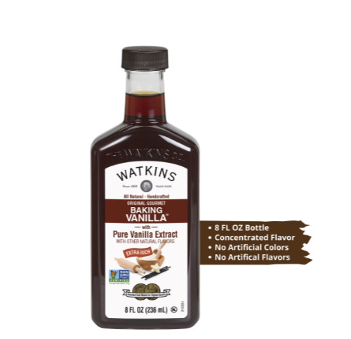 Watkins Original Gourmet Baking Vanilla, 8 fl oz – Rich Vanilla Flavor for Every