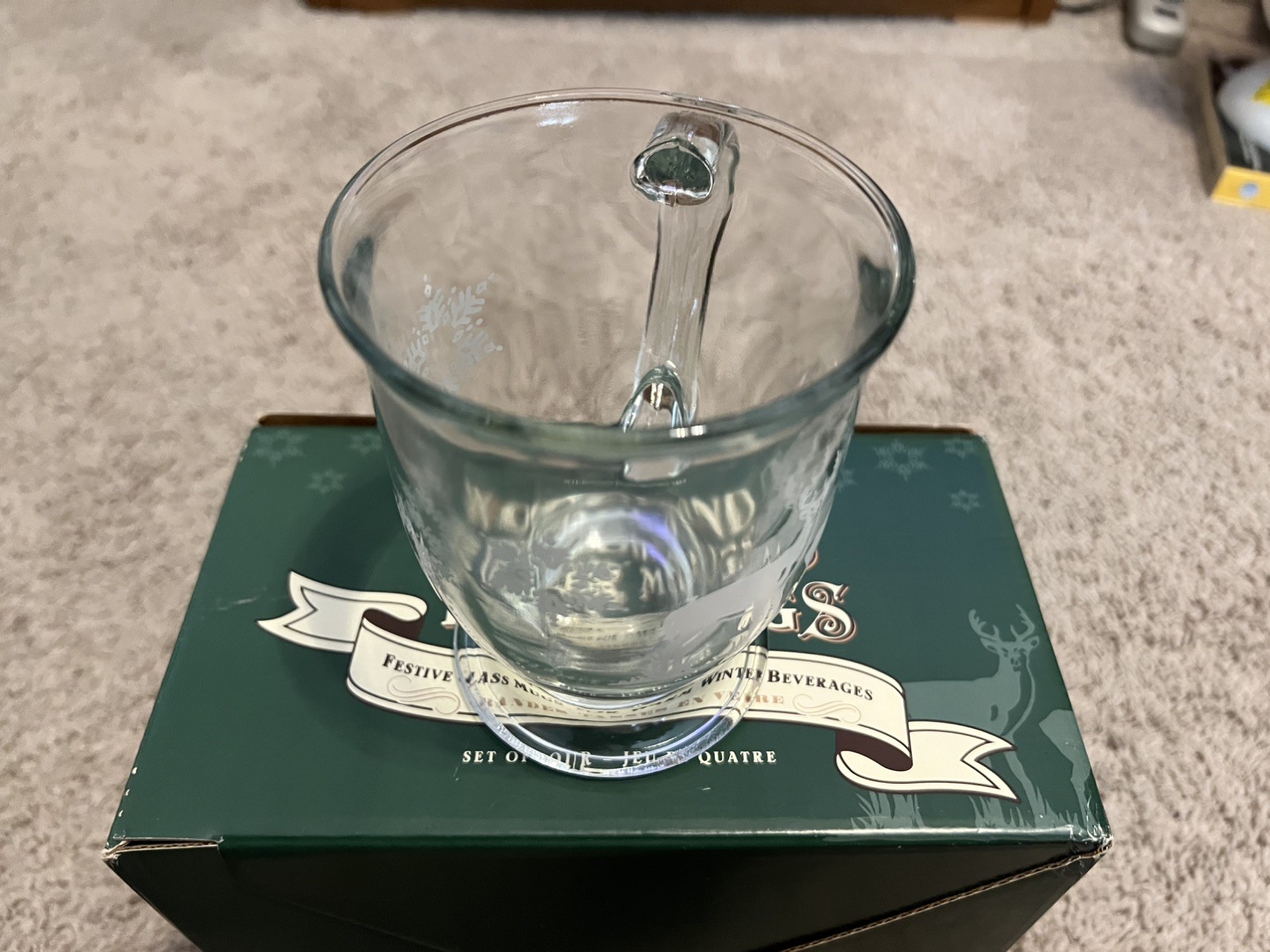 Williams-Sonoma Woodland Deer glass mugs