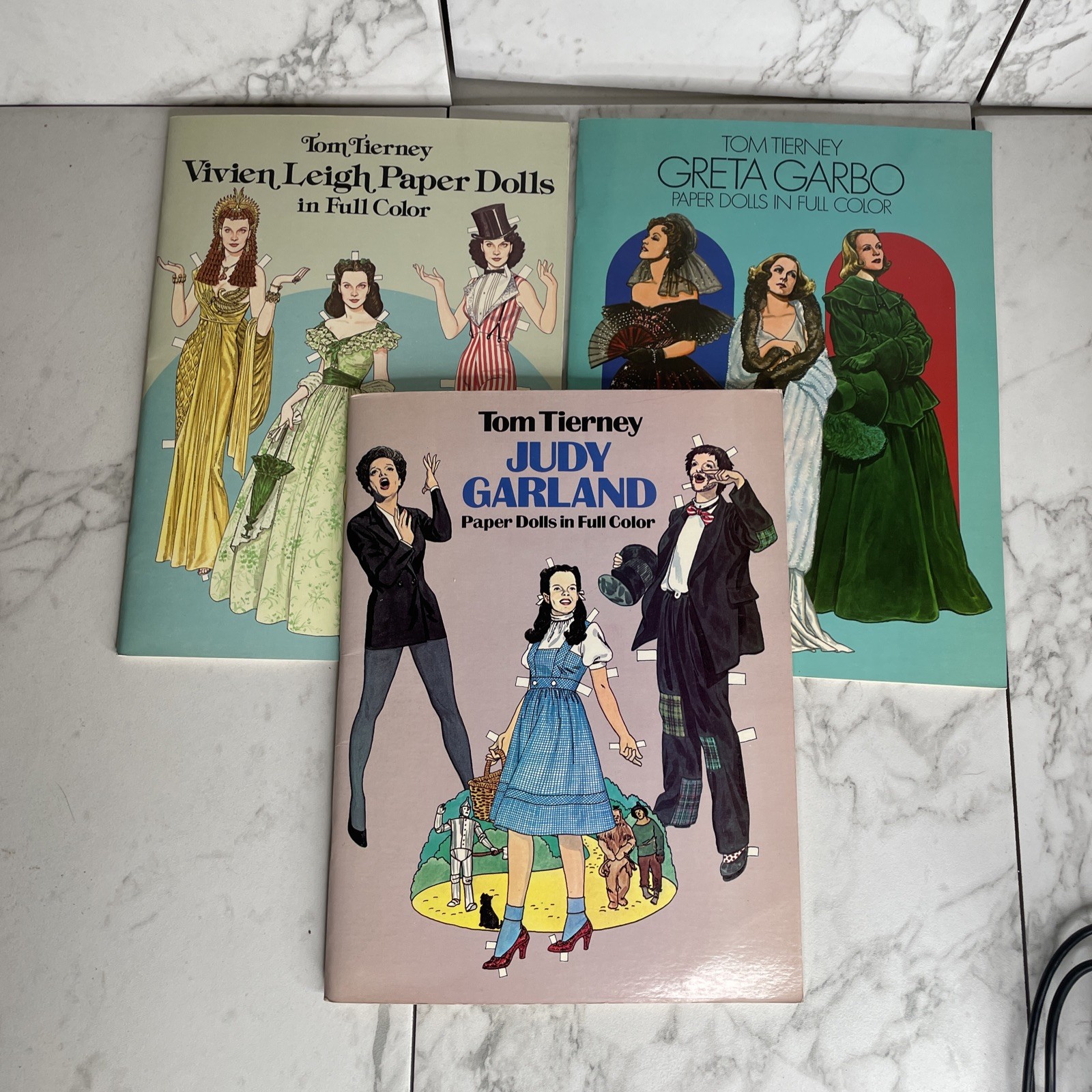 Lot Of 3 Paper Dolls. Judy Garland Greta Garbo Vivien Leigh UNCUT A13