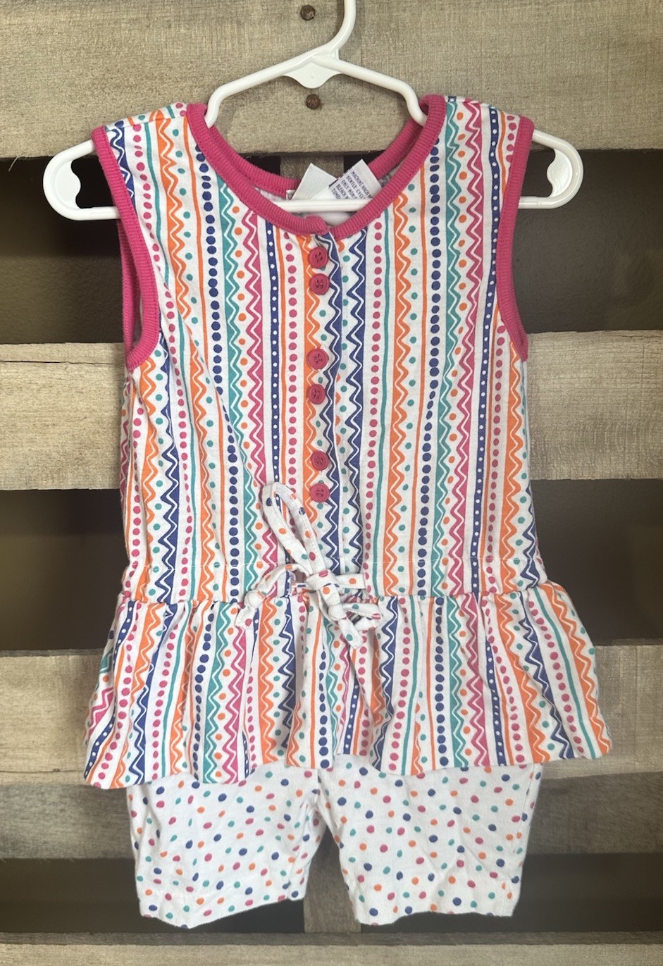 Vintage Circo 2T 90s Romper Outfit Aztec Striped Bright Colors