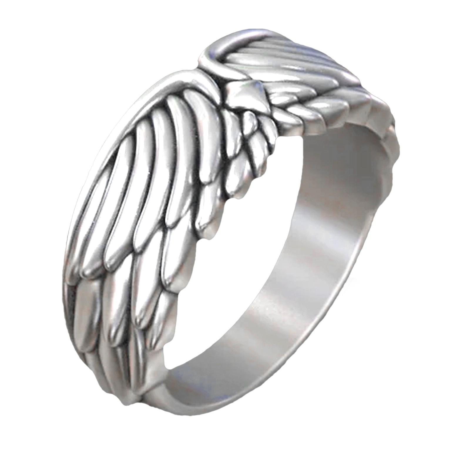 Solid 925Sterling Silver Angel Wing Feather Vintage Style Handmade Ring for Gift
