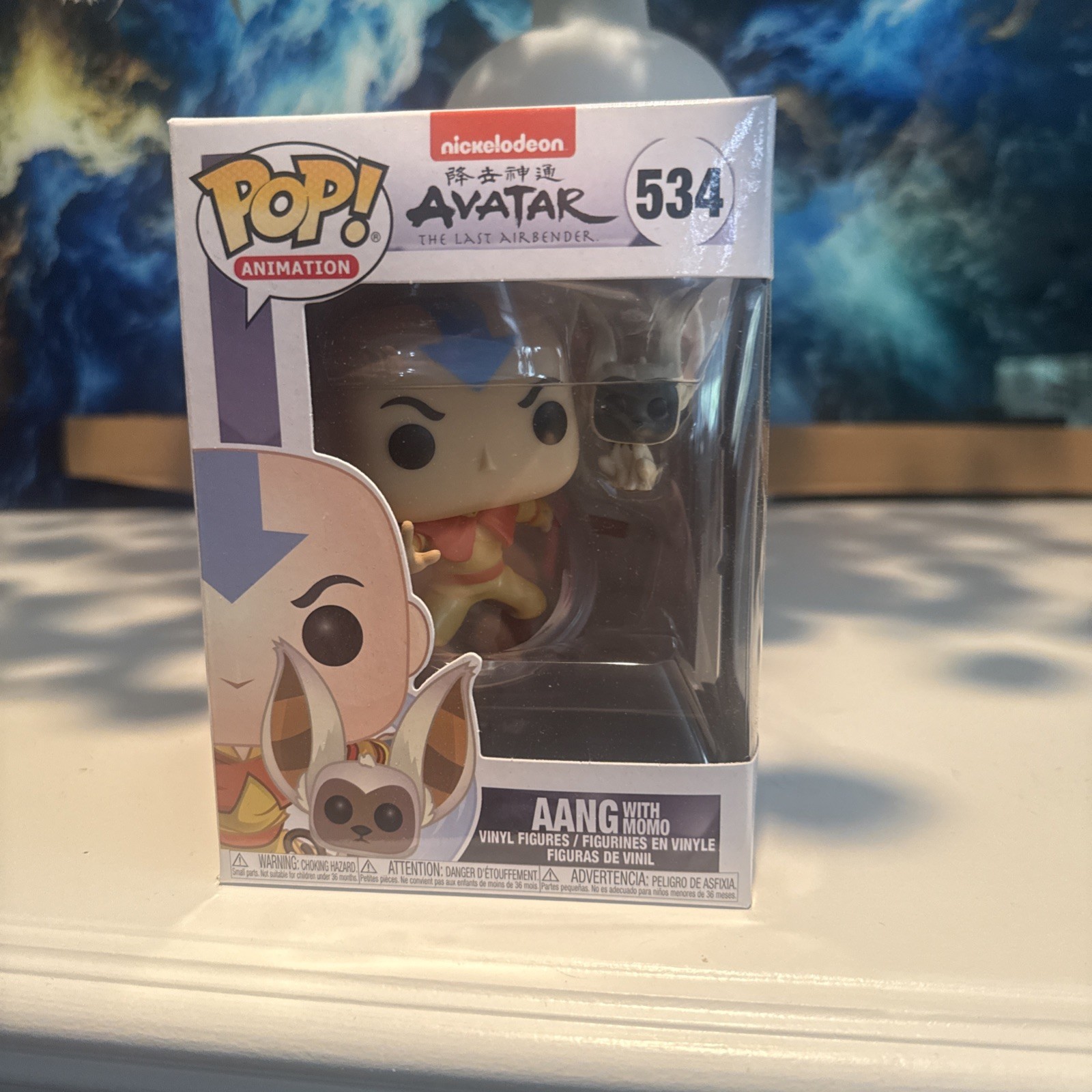 Funko Pop! Vinyl: Avatar - Aang with Momo #534 light top back damage 