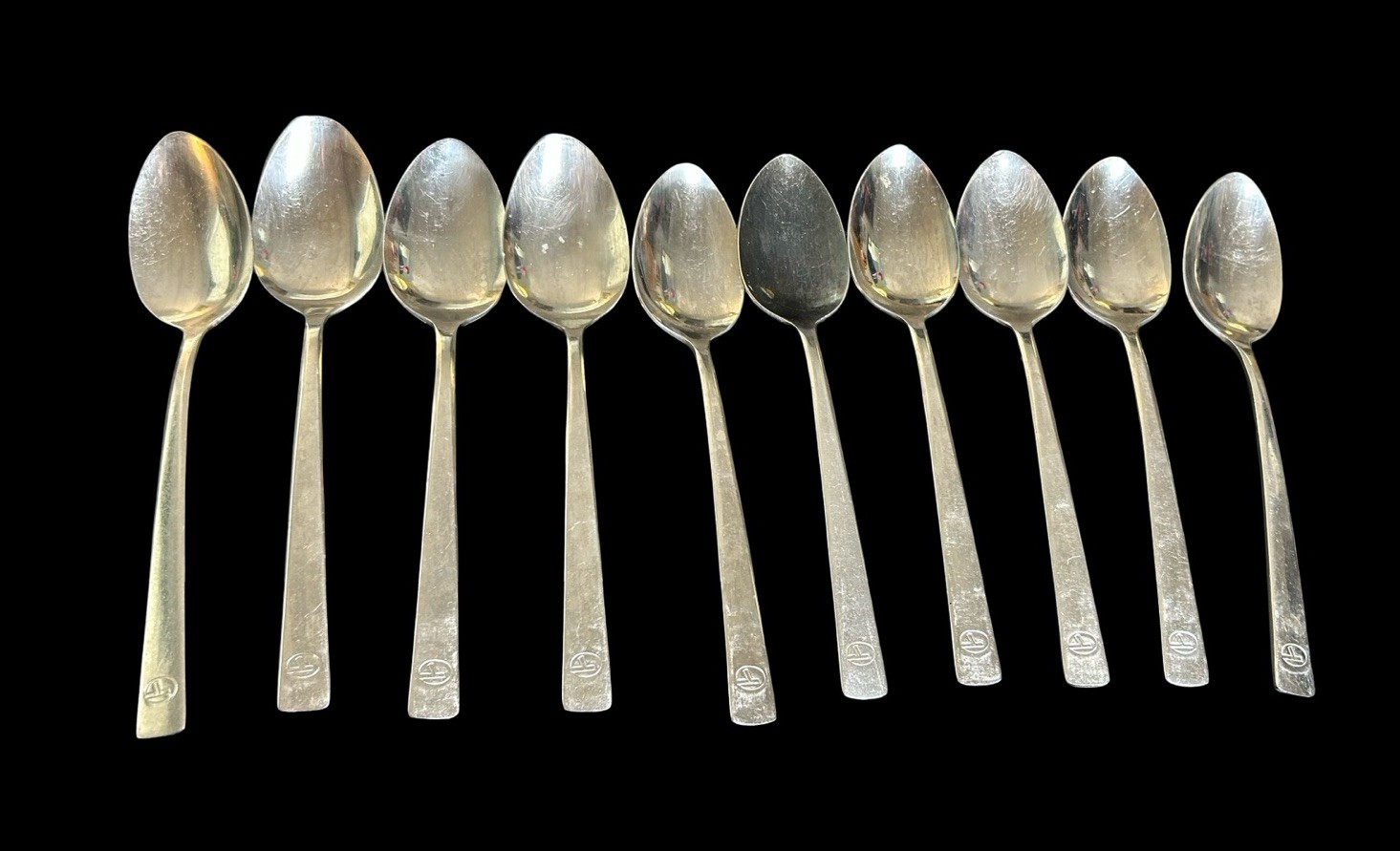 Lot Of 10 VTG EASTERN AIRLINES Flatware Serving Spoons Or Large Tablespoons 8”