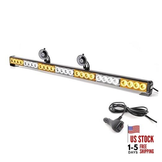 Traffic Advisor Light Bar 32 Inch Warning Emergency Led Strobe Amber / White