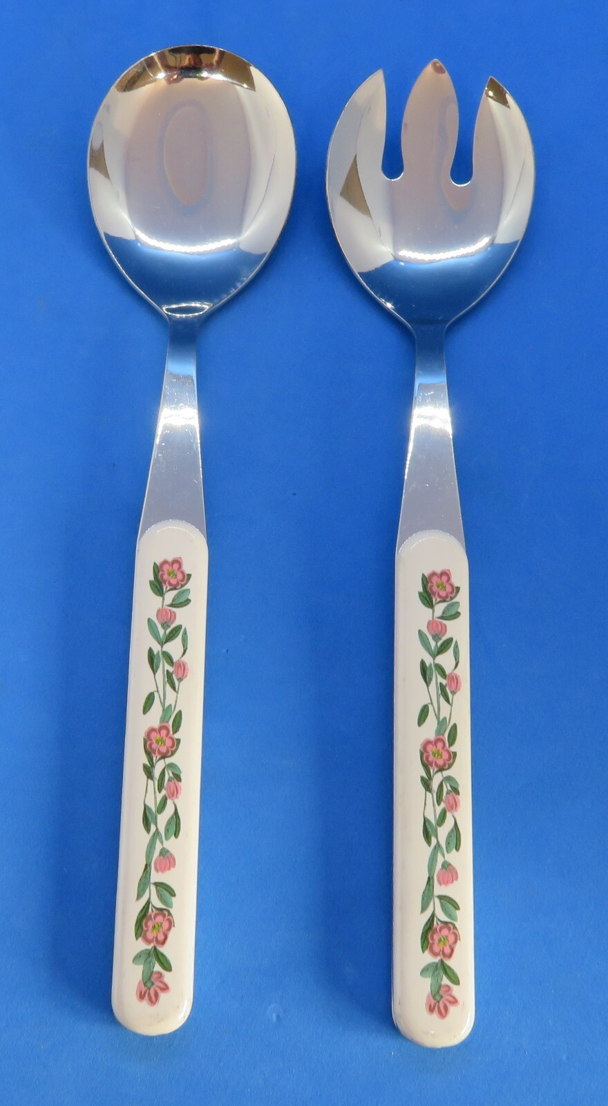 Portmeirion pottery vintage Art Deco antique pair of salad serving spoons