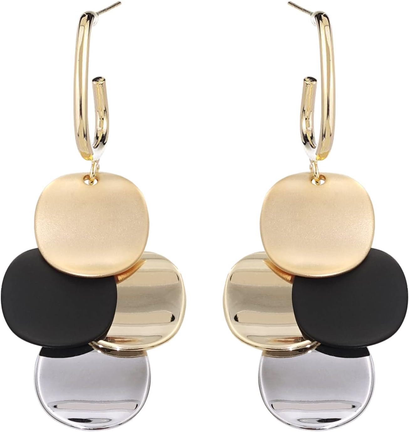 Black White Earrings for Women Teen Gifts Dangle Drop Fashion Geometric Statemen