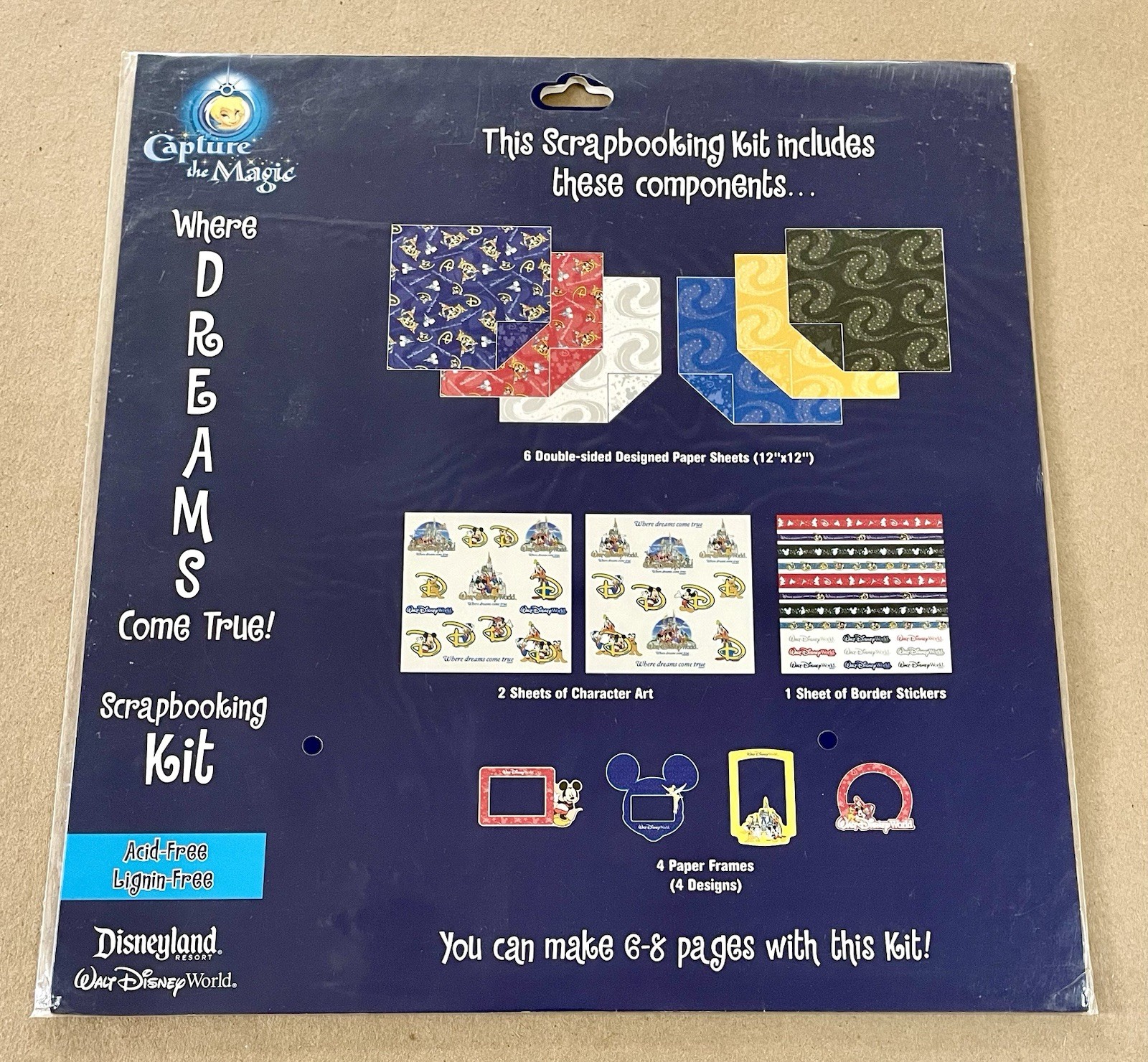 Disney Capture The Magic Where Dreams Come True Scrapbooking Kit NEW/SEALED