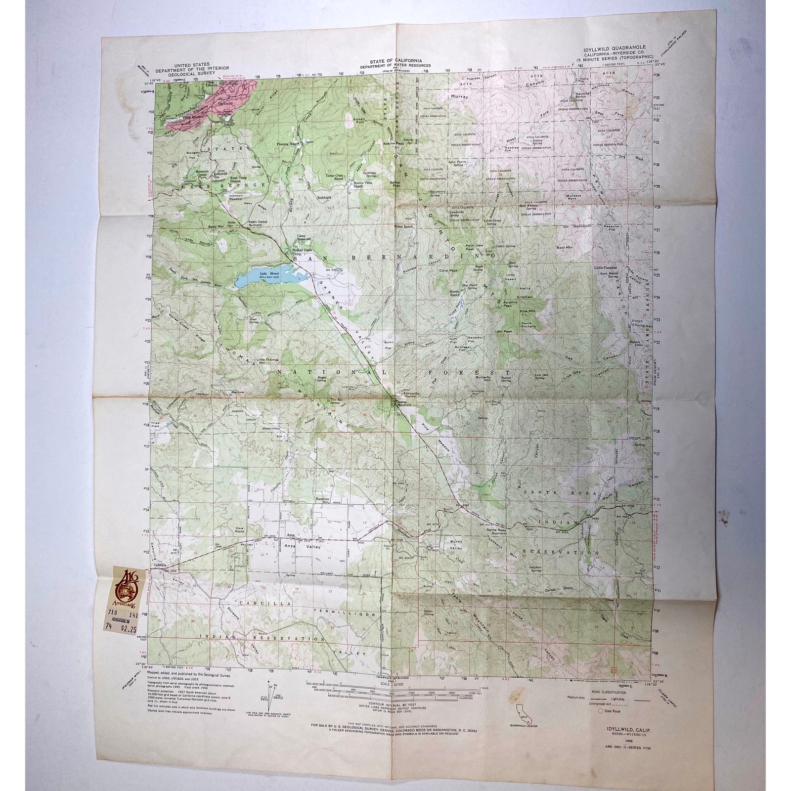 Idyllwild California • 1987 Geological Topographic Map