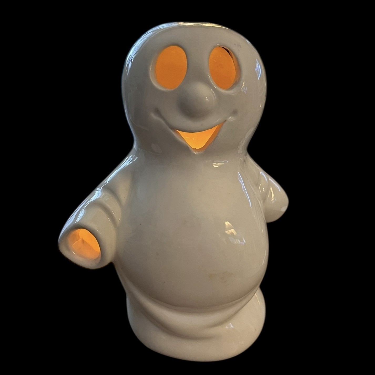 Vintage McCoy LTD Art Pottery Halloween Ghost Tea Light Holder