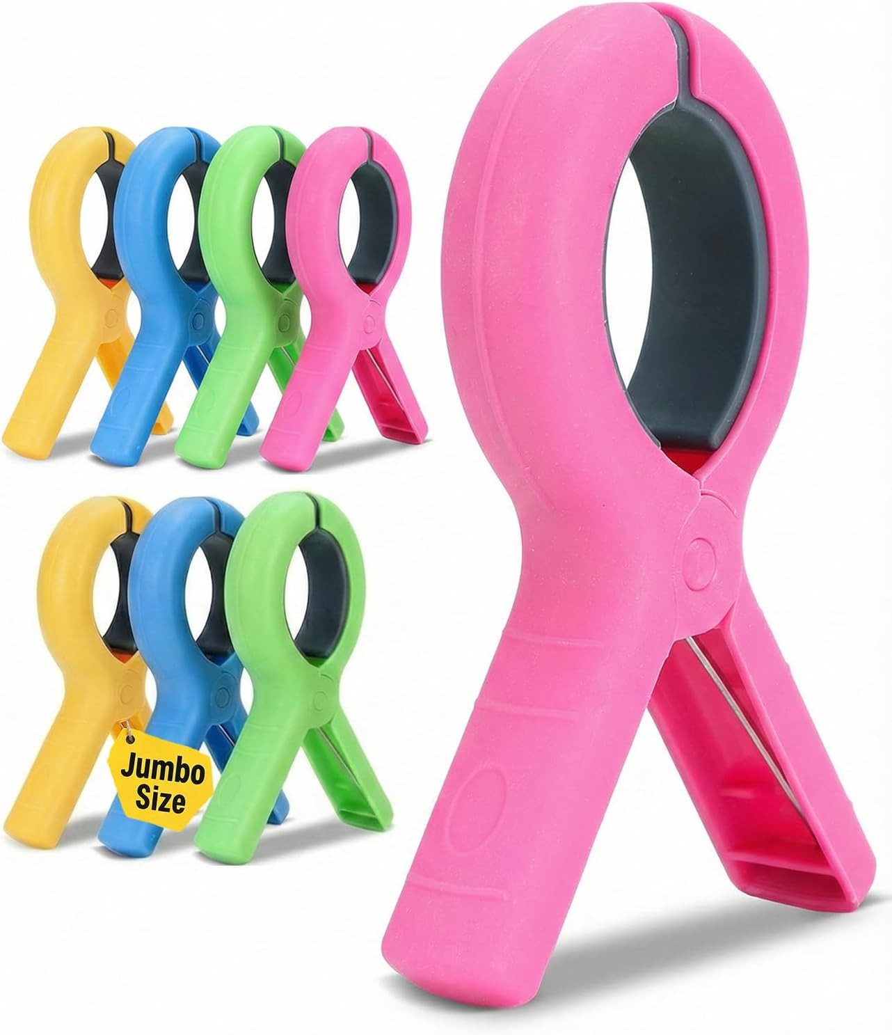 5.1 Inch Jumbo Beach Towel Clips for Beach Chairs, 8 Pack Towel Clip for Chair C