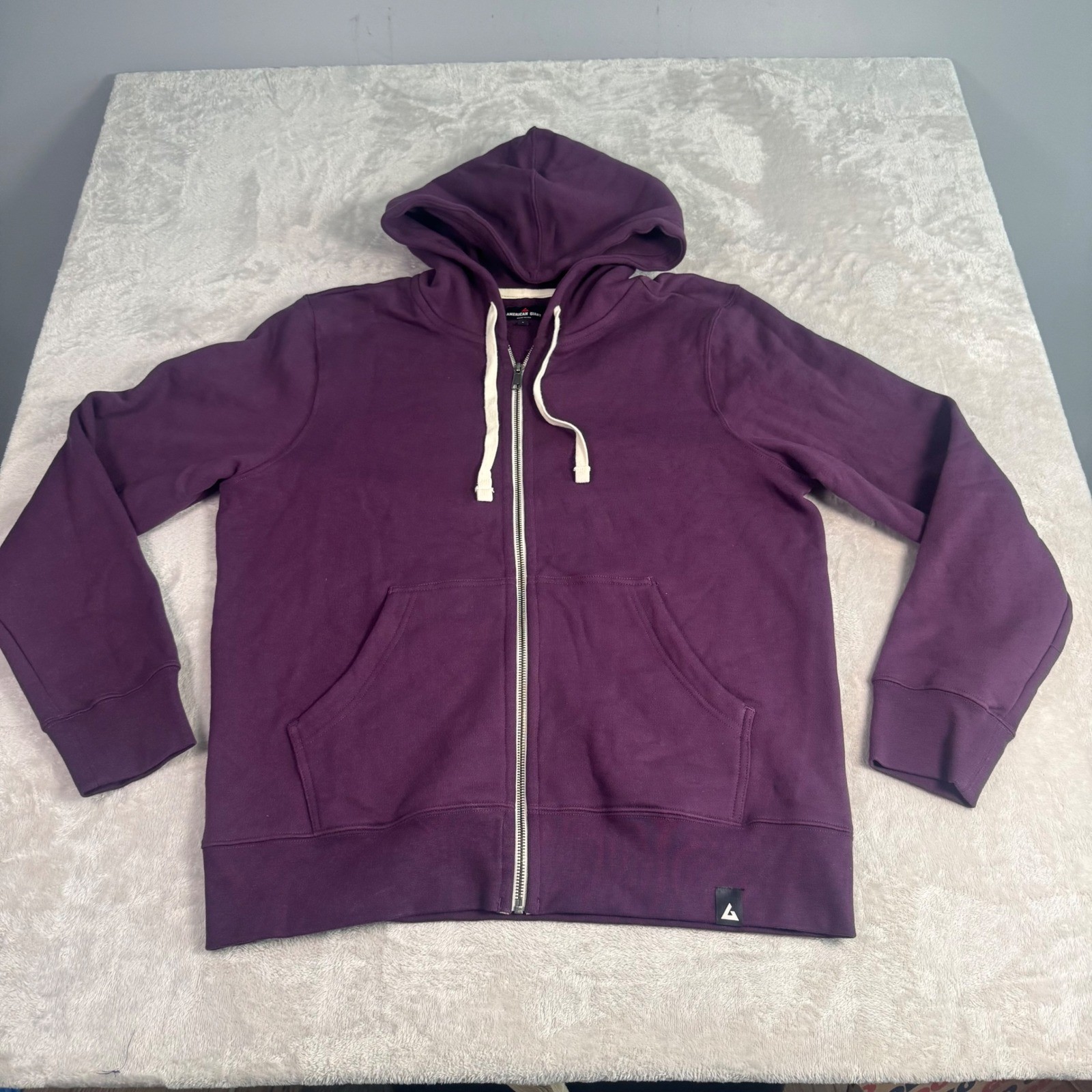 NWOT American Giant Mens Midweight Full Zip Hoodie L Purple Made in USA