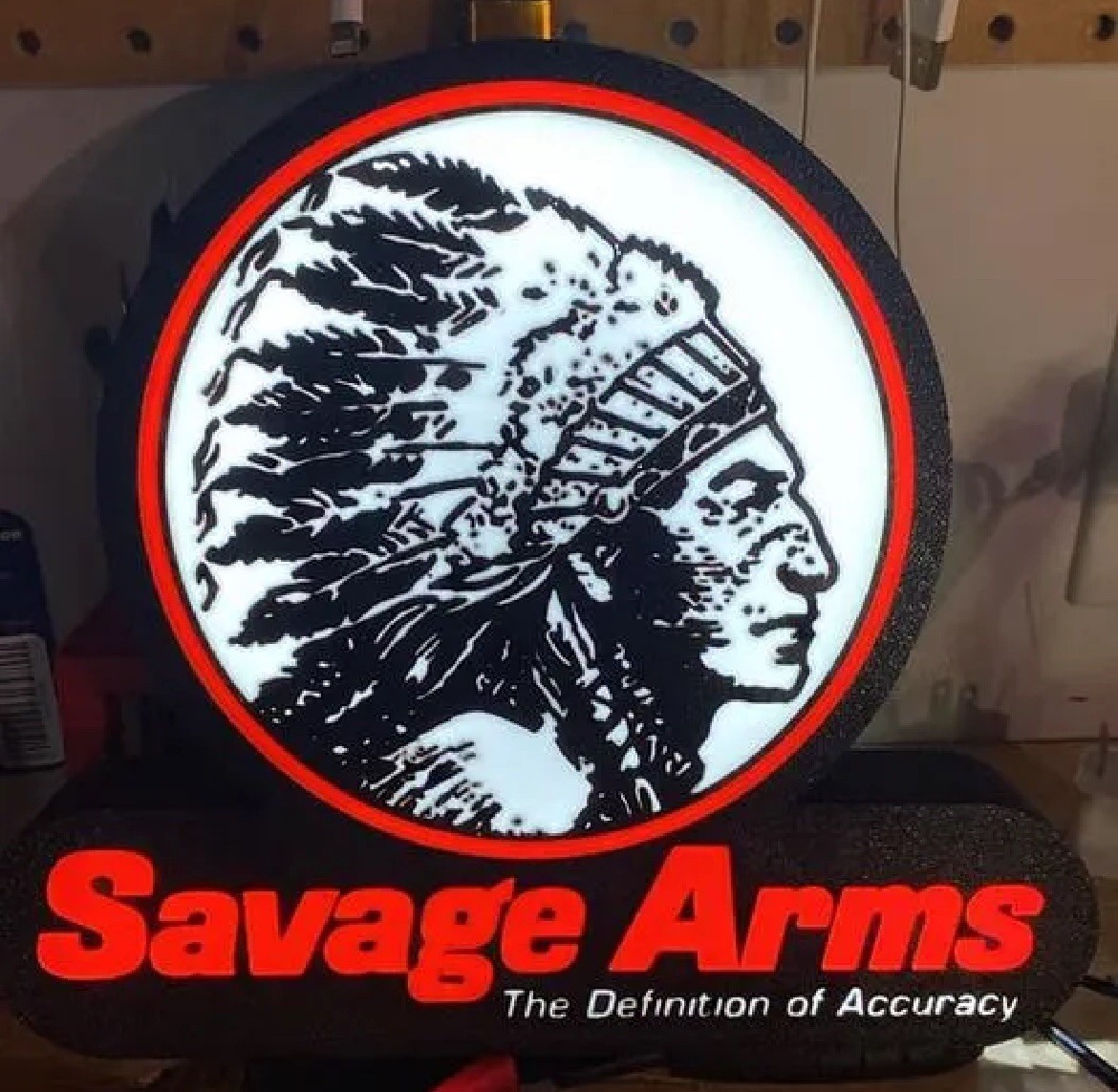 Savage Arms Firearms Theme Logo Light Box 3D Printed USB LED Lamp Neon Sign