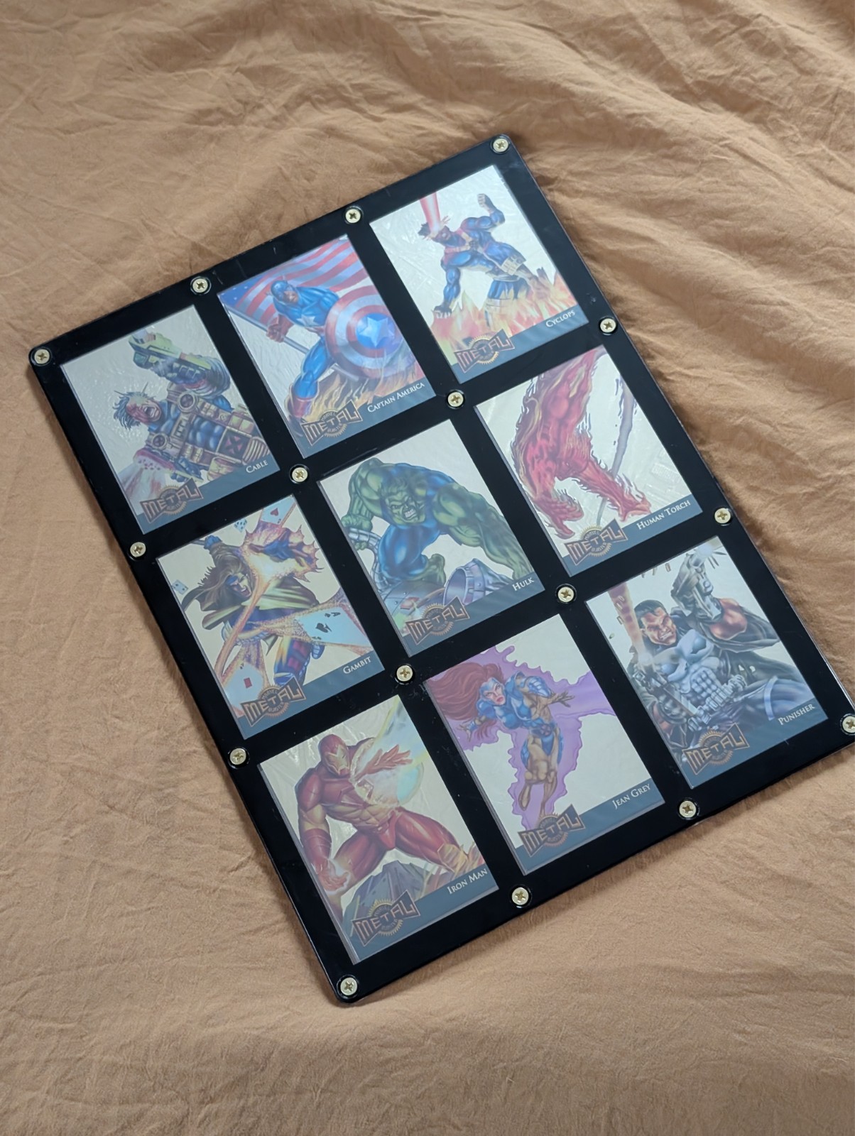 1995 Marvel Metal Gold Blaster Complete Set of 18 - Encased NM/M - UG