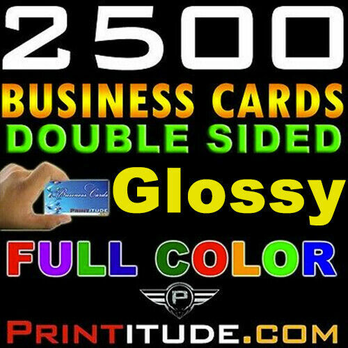 2500 FULL COLOR BUSINESS CARDS W/ Your Personalized Design  2 SIDED 16pt GLOSS
