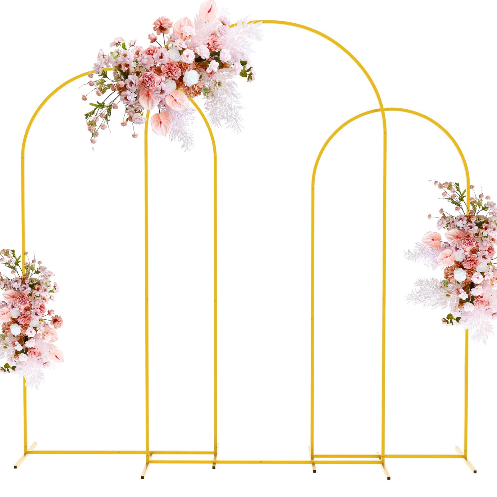 Metal Arch Stand Gold Wedding Chiara Backdrop Stand Set of 3 (7.2FT,6.6FT,6FT...