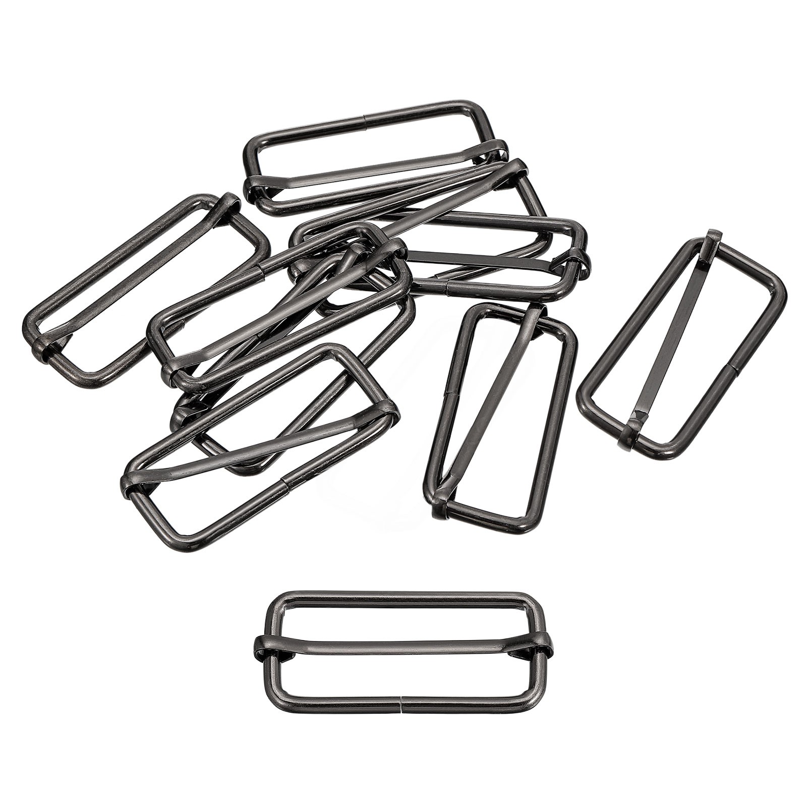 Slides Buckles, 10pcs 50x20x3.8mm Metal Roller Pin Buckles, Dark Gray
