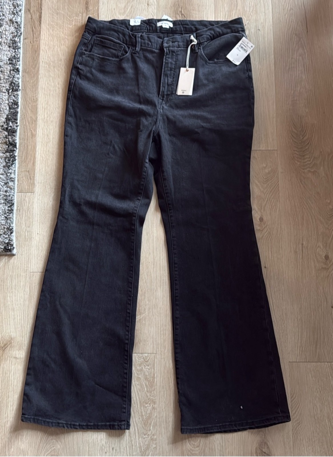 NWT • Good American Good Legs Flare Jeans Black Women's Size 20