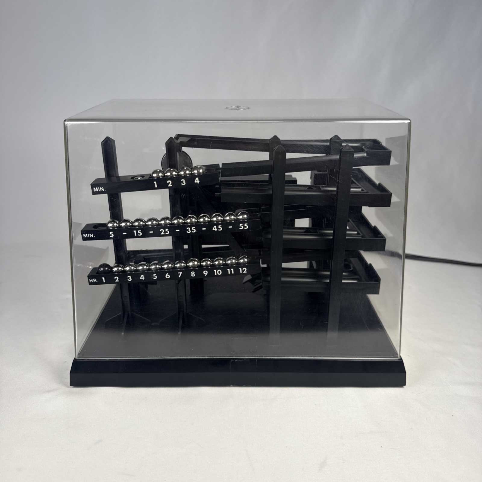 Vintage 1978 Rolling Ball Clock Marble Machine Retro Desk Mantel For Parts Only