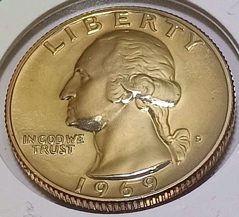 1969-S Proof Washington Quarter In 2x2 Coin Flip ***FREE SHIPPING***