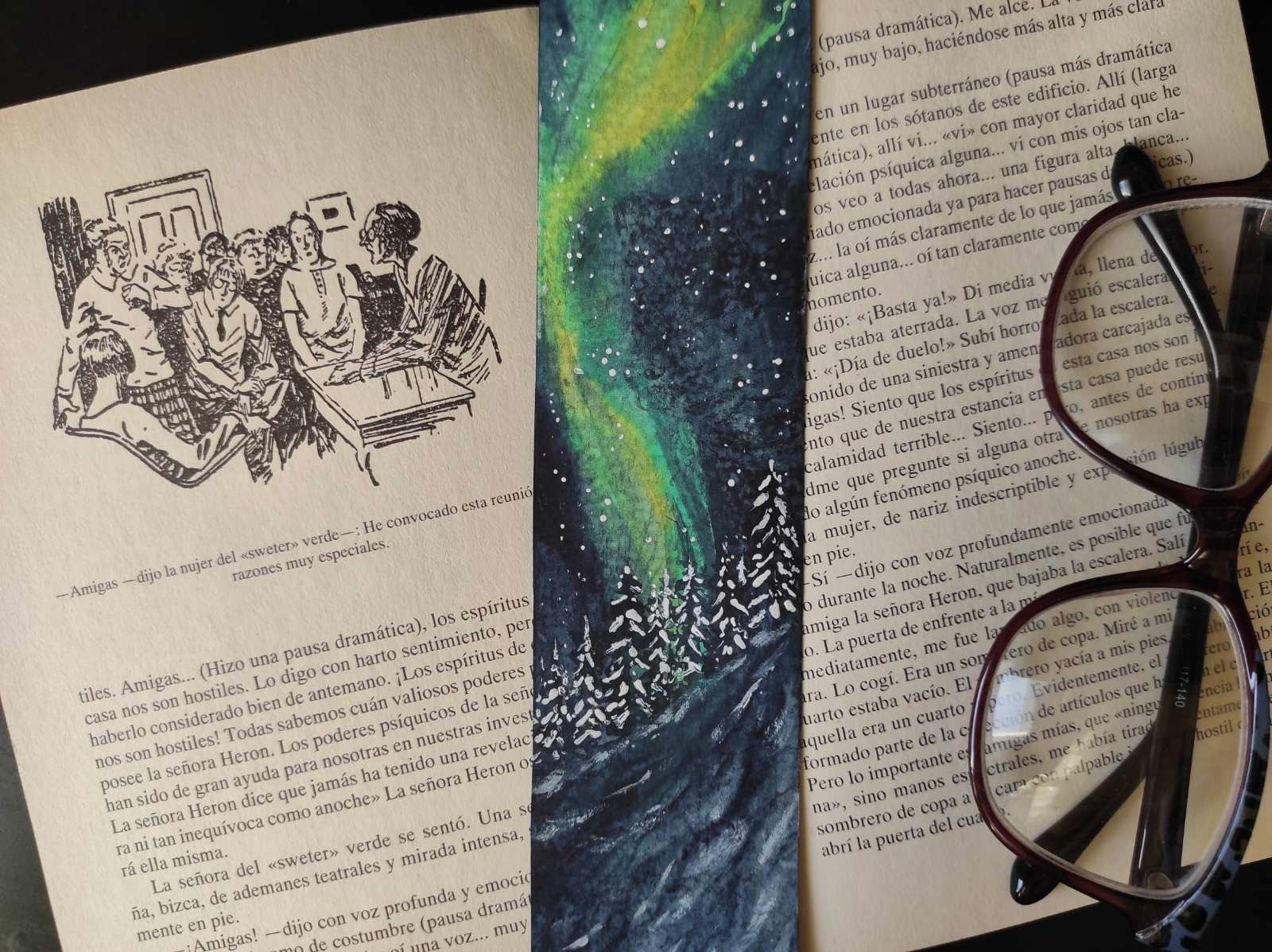 BOOKMARK for Book Lovers DOUBLE Sided Original Hand Painted Book Reader Gift