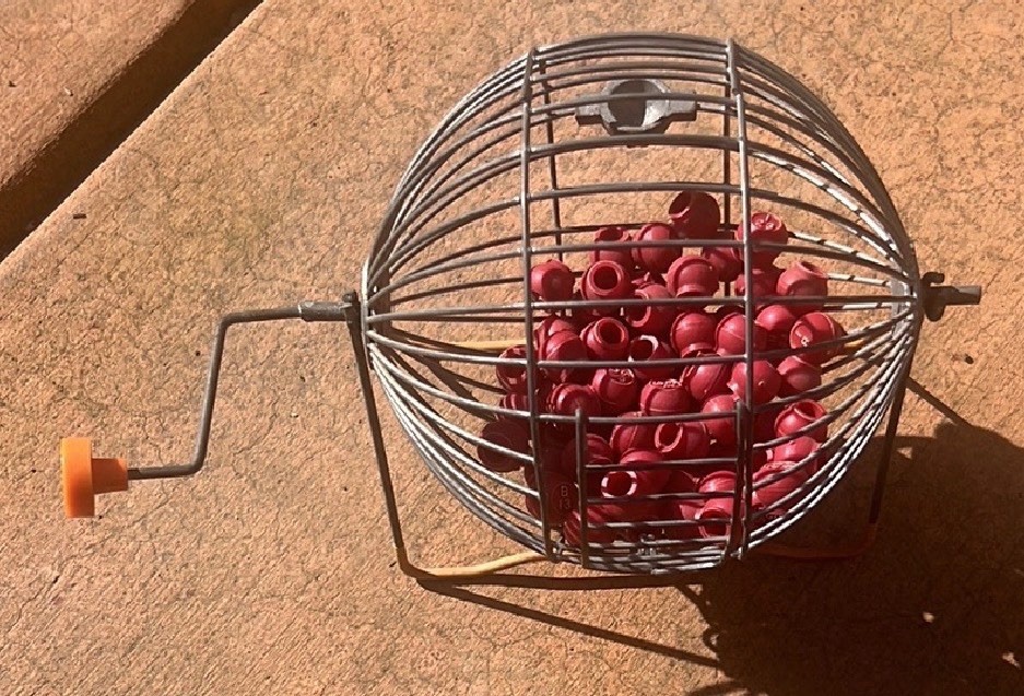 vintage bingo ball cage set And Game Cards