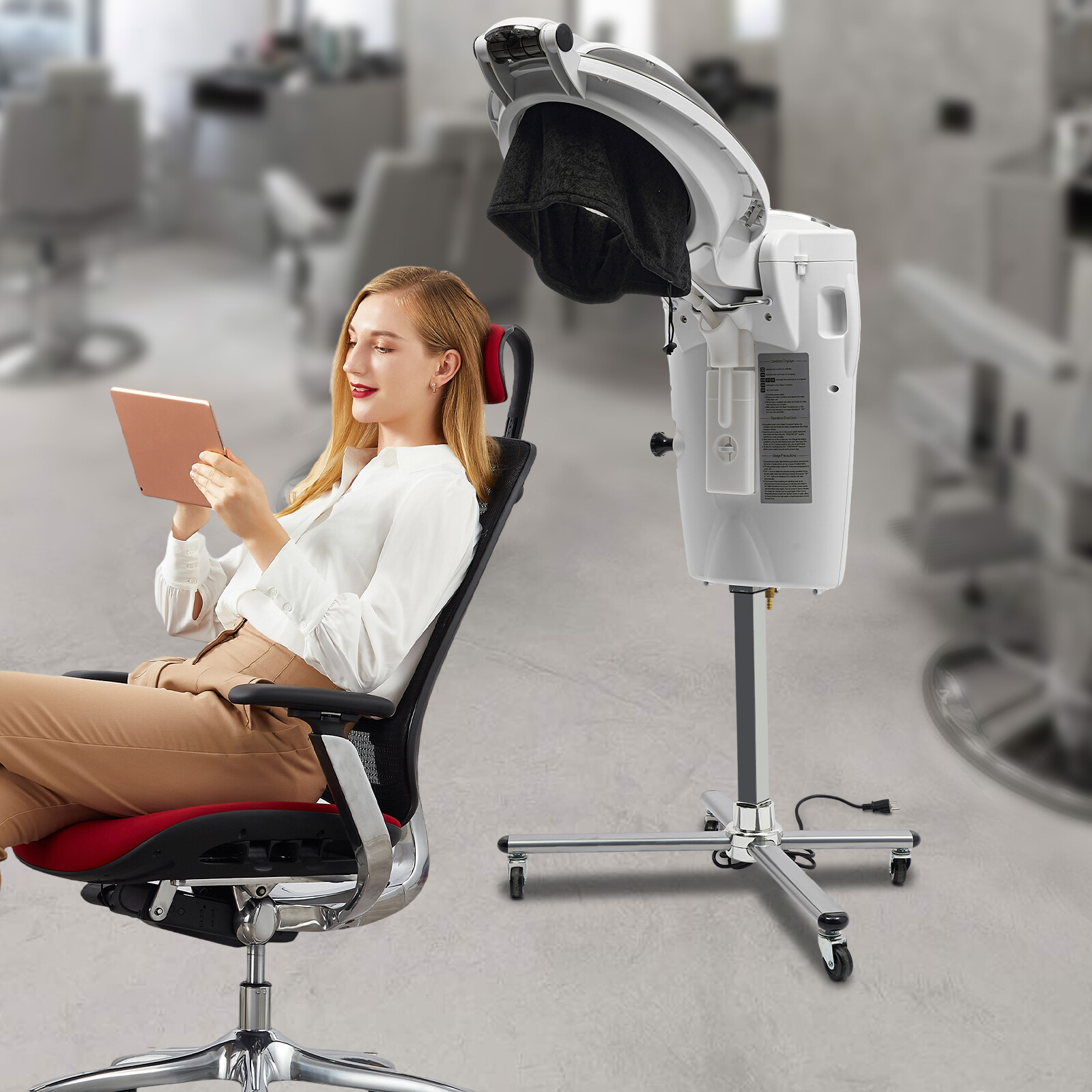 700W Ultrasonic Ozone Hair Steamer Color Oil Treatment Perming Machine Salon Spa