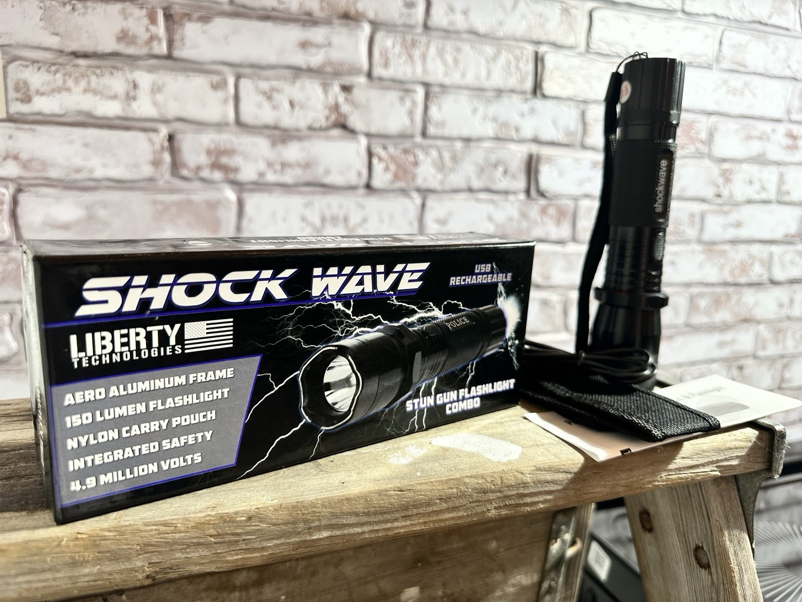 Liberty Technologies Shock Wave Stun Gun Flashlight USB Rechargeable 150 Lumen …